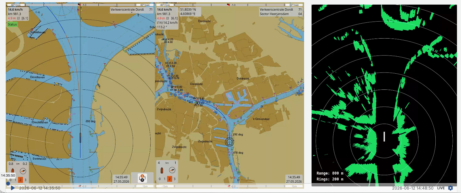 Live View Dual Screen with Radar